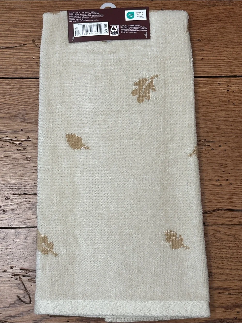 Celebrate Together Fall Hand Towel - Cream & Tan with Orange Fox